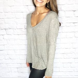 Lush Brand Grey Long Sleeve Loose Fit Top Size S